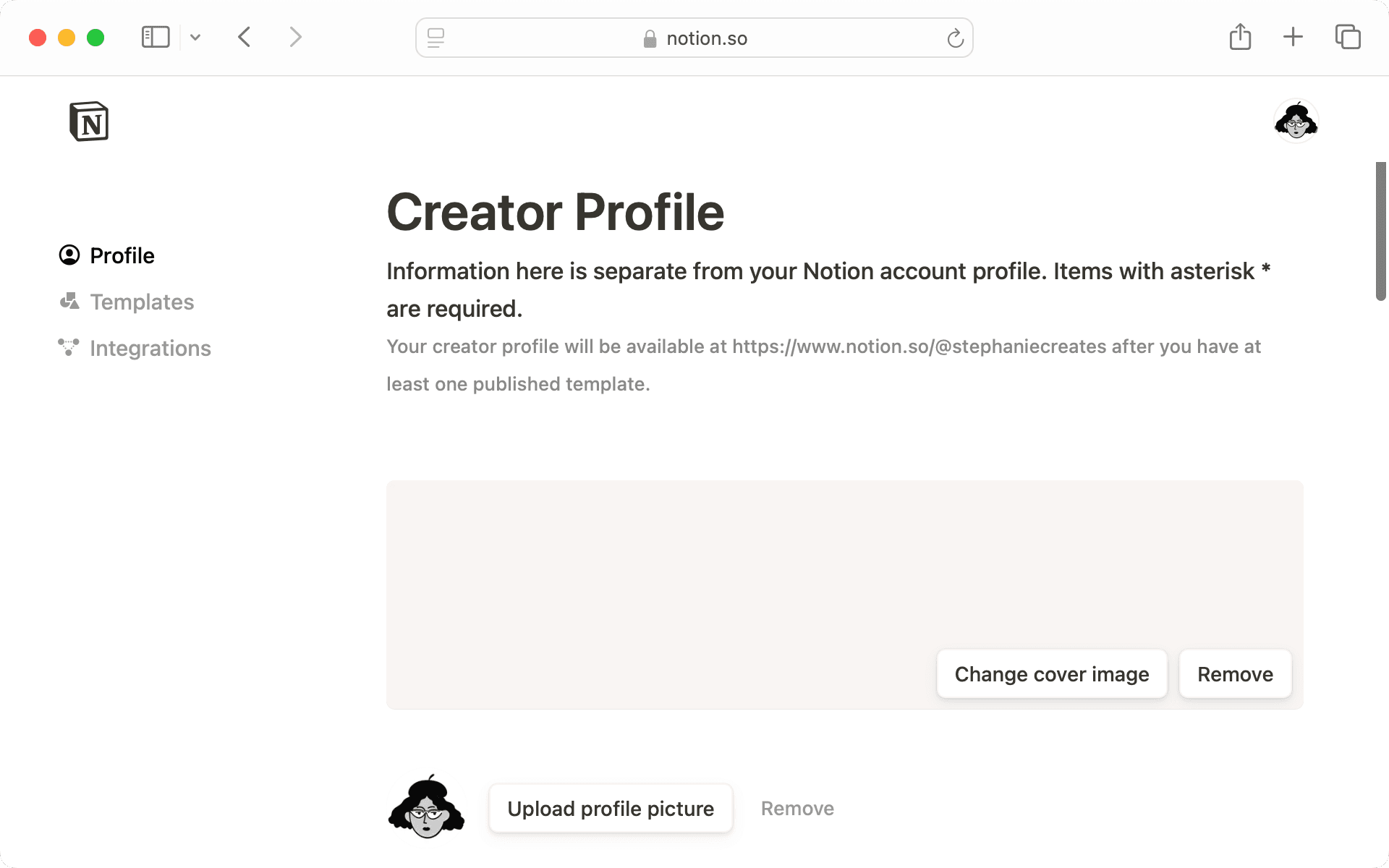 hc: Opretterprofil