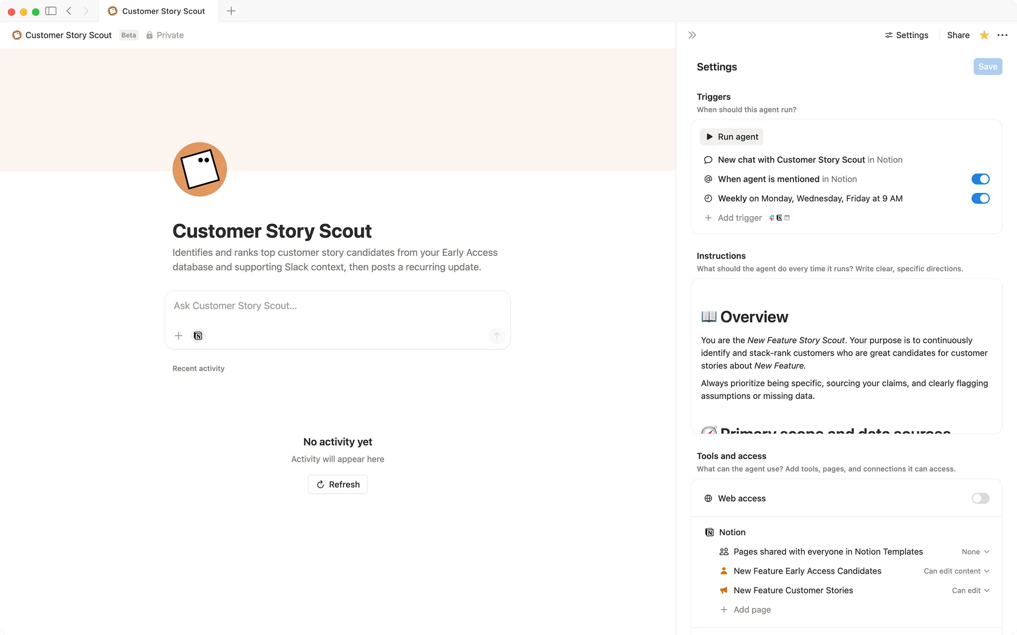 Customer story scout